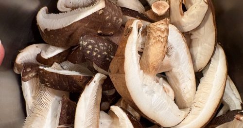 sliced mushrooms in a bowl